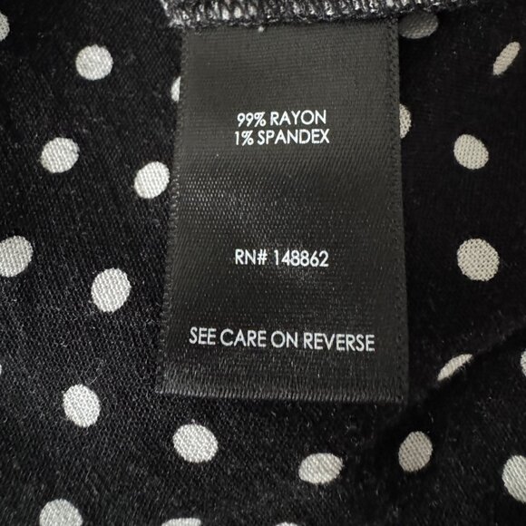 Torrid 4X BLACK and WHITE Polka Dot Harper 3/4 Sleeve Plus Size Top Blouse Tunic - Picture 10 of 14